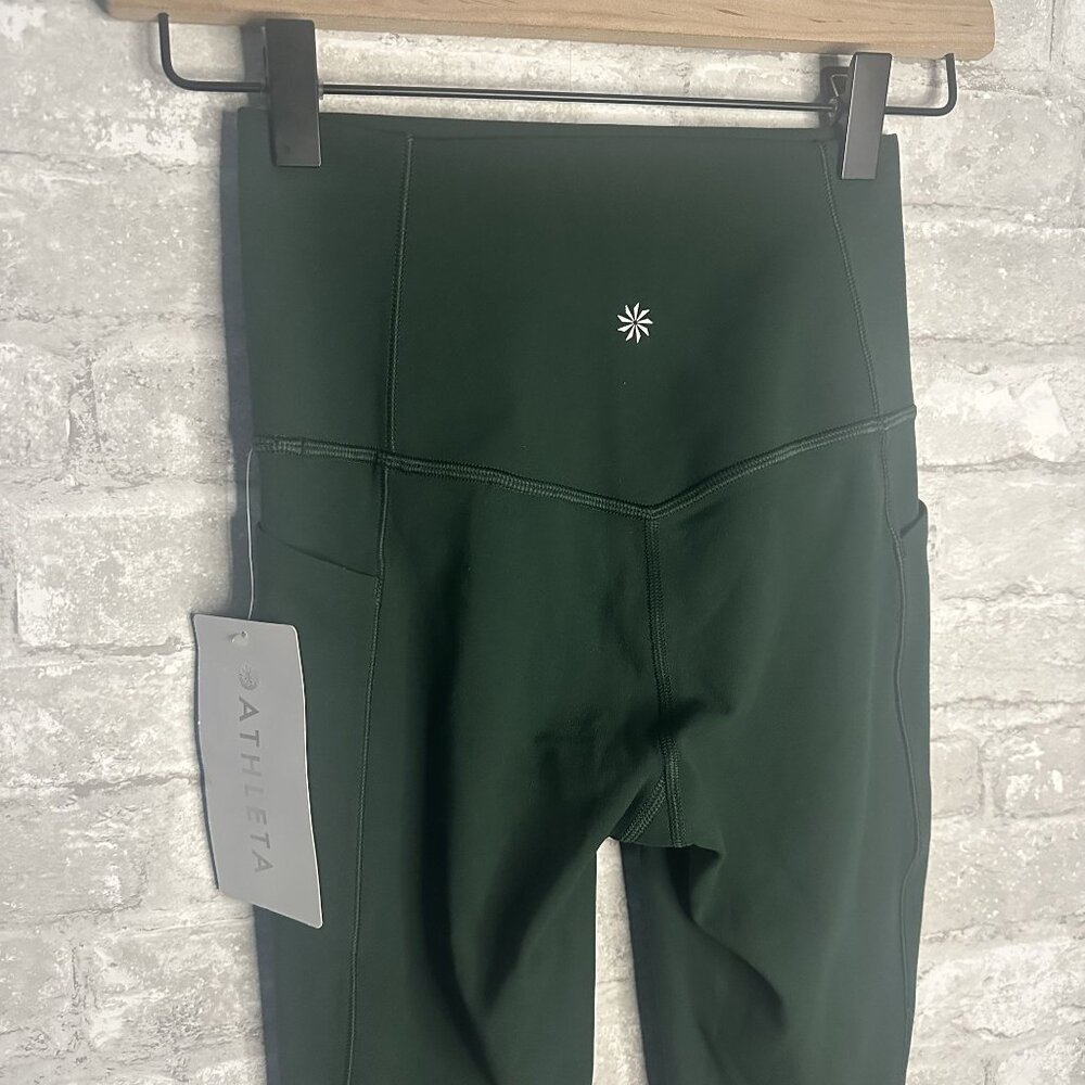 Athleta Salutation Stash Mesh Tight NWT Size XXS (Seaweed Snack) - Picture 9 of 15